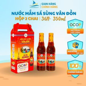 Nước mắm sá sùng Vân Đồn hộp 2 chai 36N 350ml, nước mắm sá sùng ăn dặm trẻ em Vanbest tốt cho bé và mọi người
